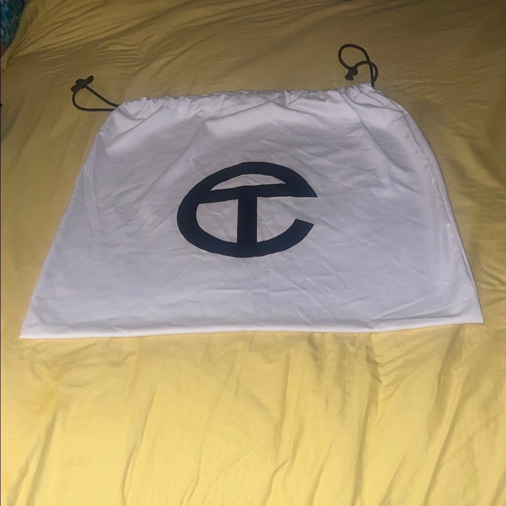 Telfar White Storage Bag with Black Logo